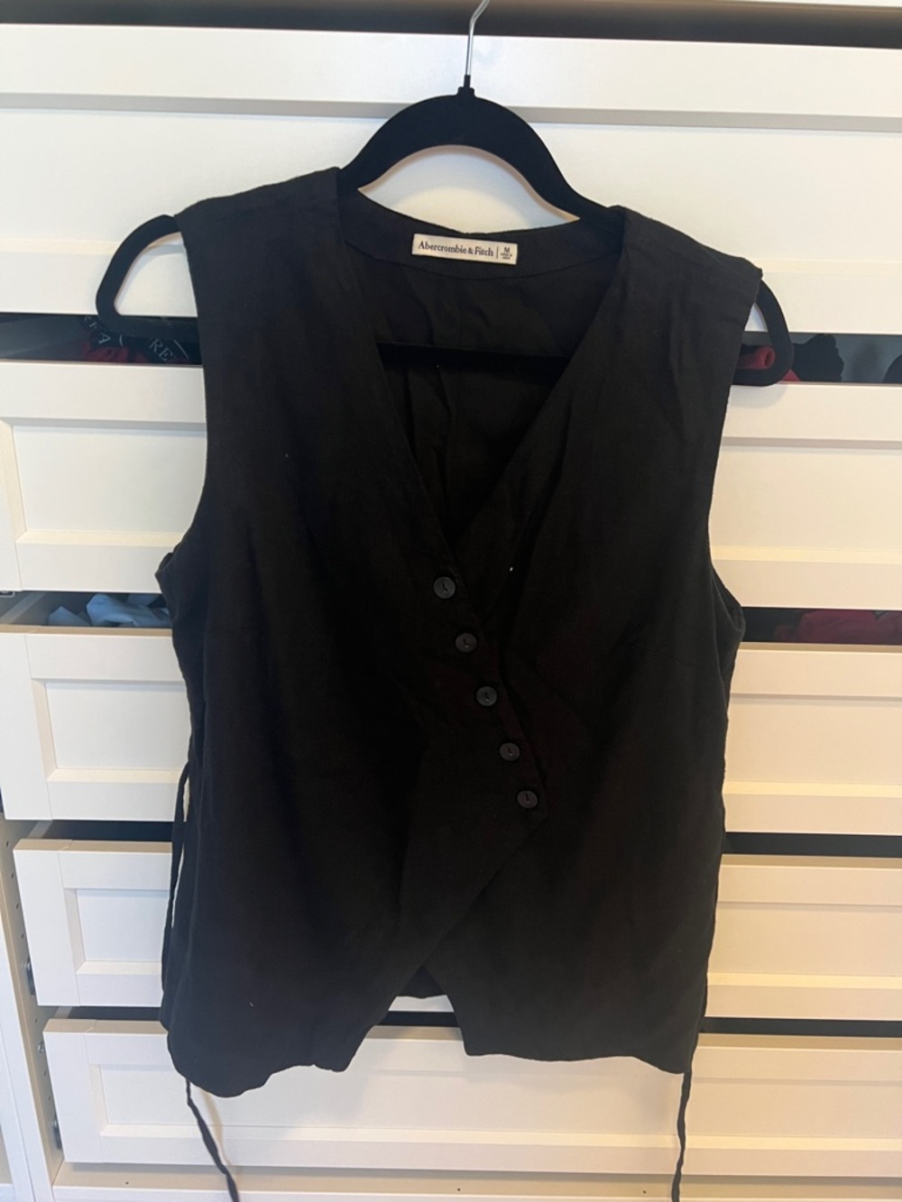 Abercrombie & Fitch Black asymmetric linen top